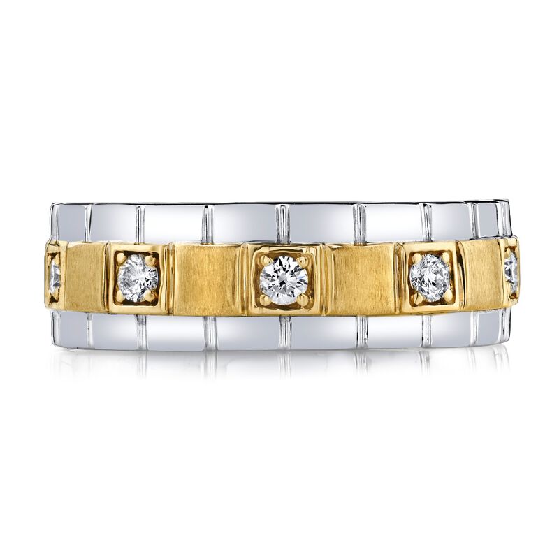 Men's MFIT Diamond Band 1/3ctw in 10k White & Yellow Gold image number null