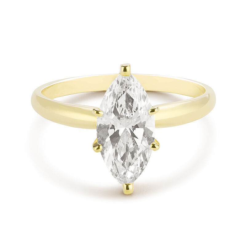 Marquise Lab Grown Diamond 1 1/2ctw. Solitaire Engagement Ring in 14k Yellow Gold image number null