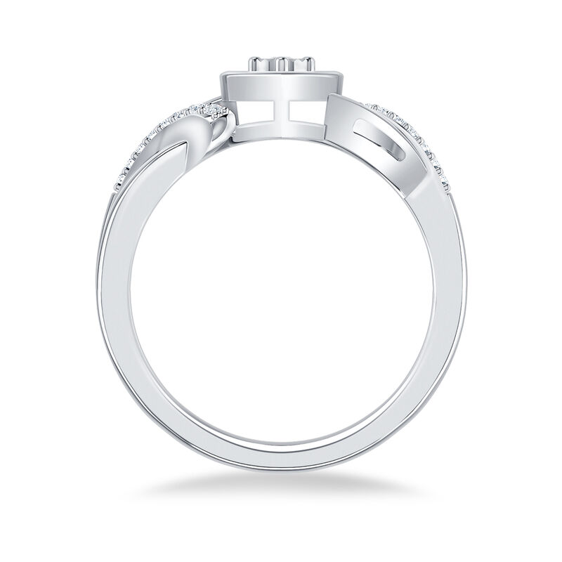 Brilliant-Cut .10cts. Diamond Heart Promise Ring in Sterling Silver image number null