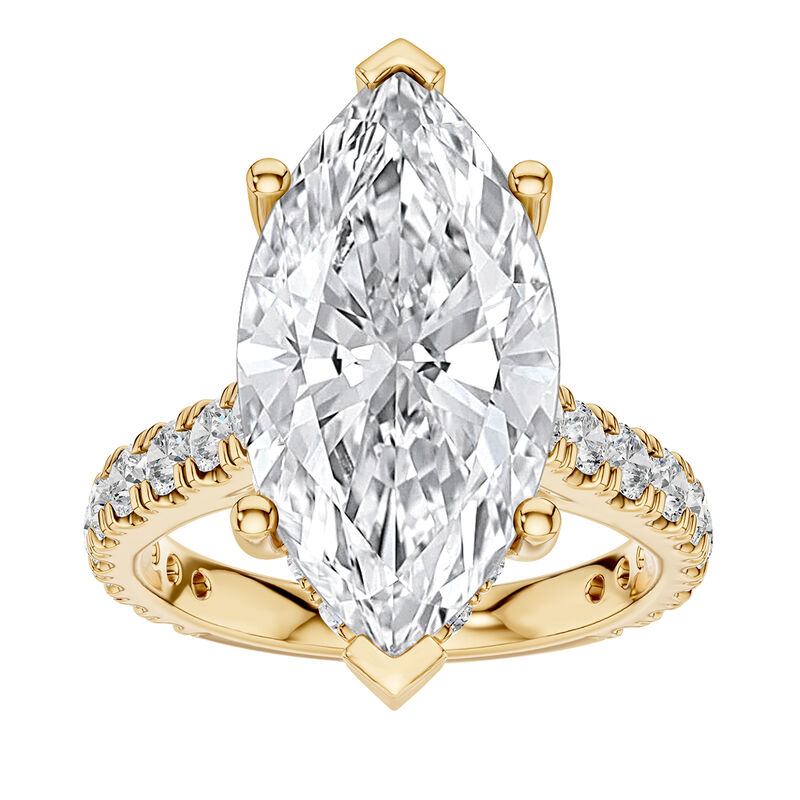 Marquise Lab Grown Diamond 6ctw. Hidden Halo Engagement Ring in 14k Yellow Gold image number null