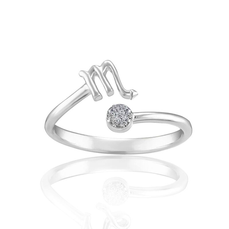Zodiac Diamond Scorpio Fashion Ring in Sterling Silver image number null