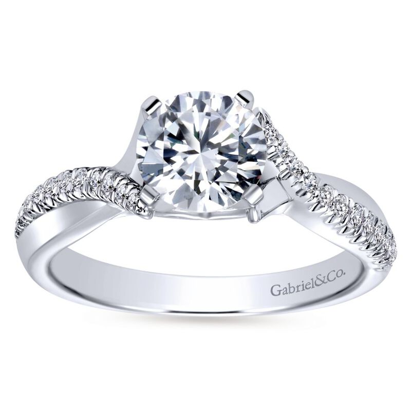 Gabriel & Co. "Scout" 14k White Gold Round Twisted Semi-Mount ER10951W44JJ image number null