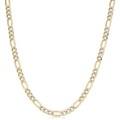 Pave Figaro 24" Chain 4.8mm in 10k Yellow Gold
