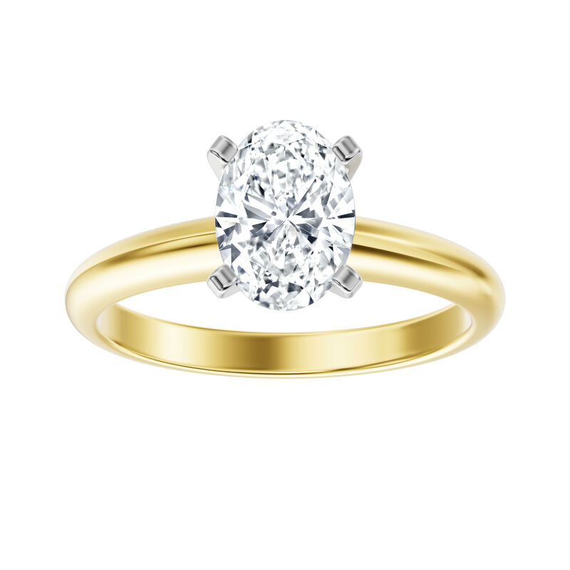 Oval Lab Grown Diamond 2ct Solitaire Engagement Ring in 14k Yellow Gold image number null