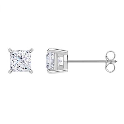 Princess-Cut Diamond Solitaire Earrings 1/4ctw. in 14k White Gold