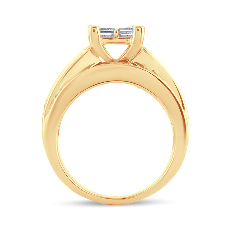 Quad-Set 3 1/2ctw. Diamond Engagement Ring in 14k Yellow Gold image number null