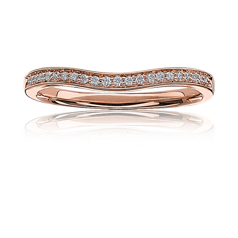Diamond Contour Wedding Band in 14k Rose Gold image number null