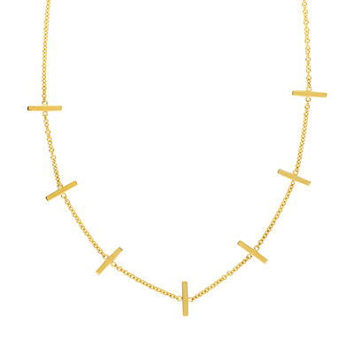 Bar Station Necklace in 14k Yellow Gold