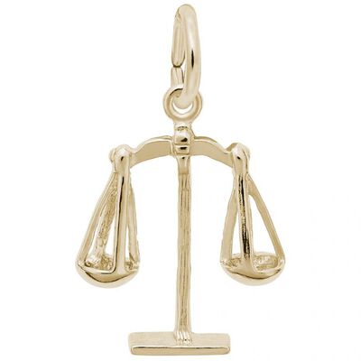 Scales of Justice Charm in Gold Plated Sterling Silver