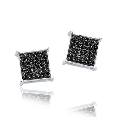 Black Diamond 1/5ctw. Stud Earrings in 10k White Gold