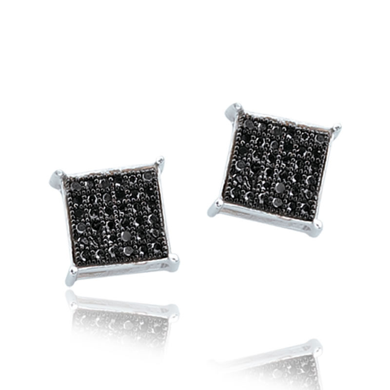 Black Diamond 1/5ctw. Stud Earrings in 10k White Gold image number null
