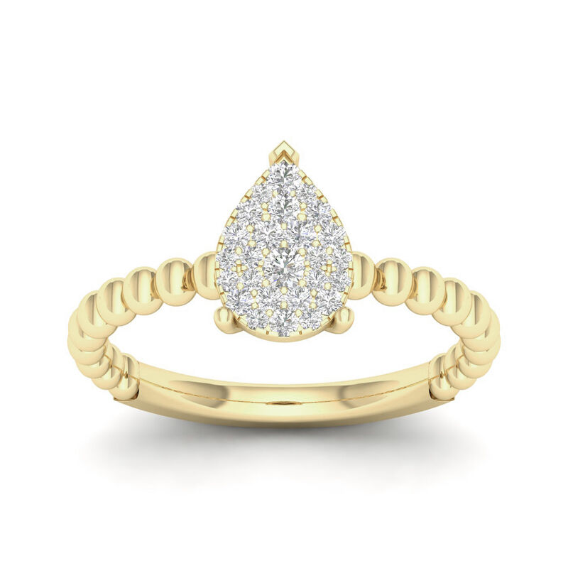 Diamond 1/5ctw. Pear Shape Cluster Ring in 10k Yellow Gold  image number null