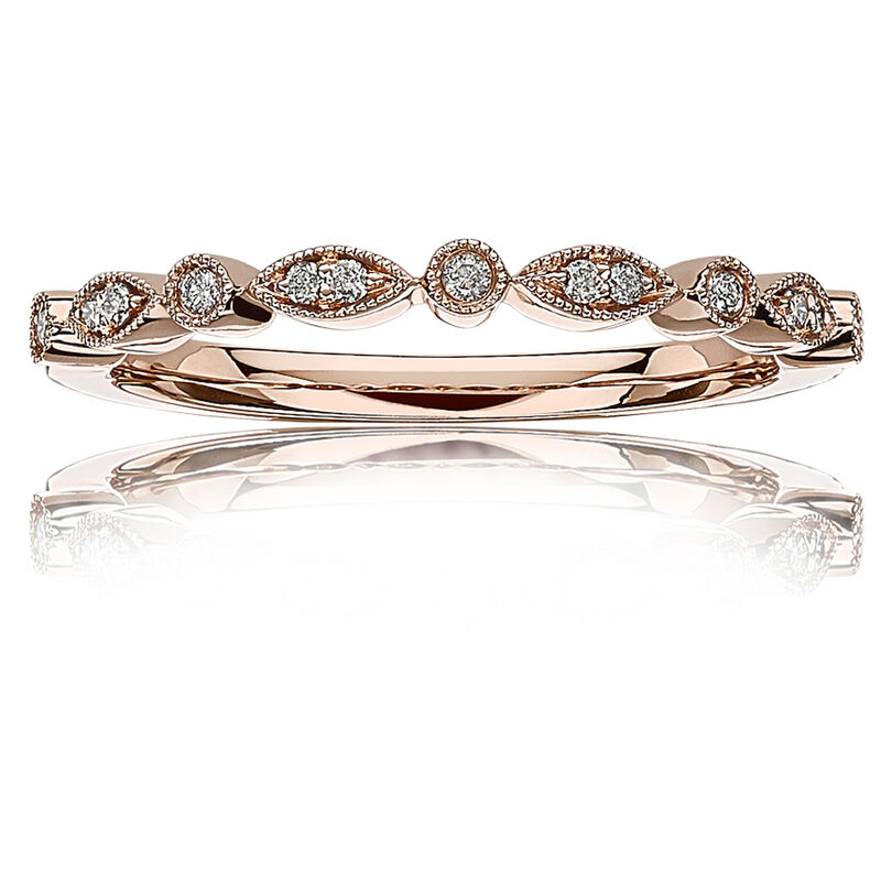 Ellie. Diamond Wedding Band .08ctw in 14k Rose Gold image number null