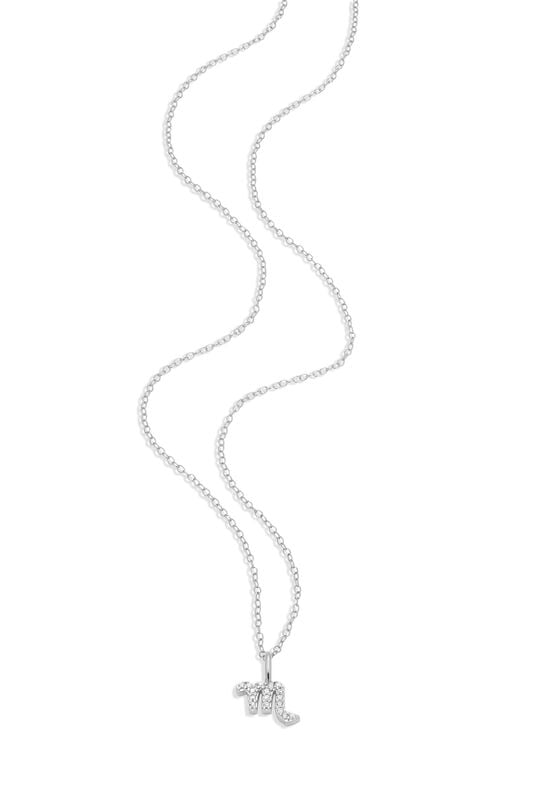 Lab Grown Diamond Scorpio Constellation Pendant Necklace in Sterling Silver image number null