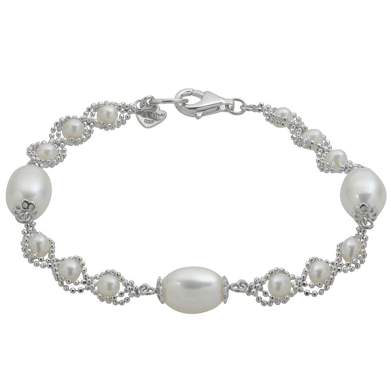 Imperial Pearl Freshwater Drop Pearl "Lace" Station Bracelet image number null
