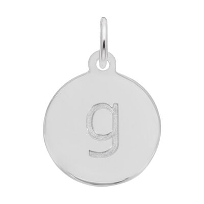 Lower Case Block G Initial Charm in Sterling Silver