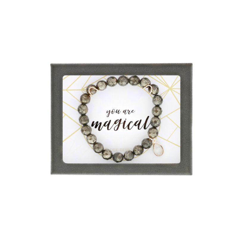 "You are Magical" Pyrite Bracelet in Sterling Silver & Gold Plate image number null