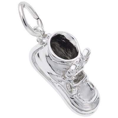 Baby Shoe Charm in 14k White Gold