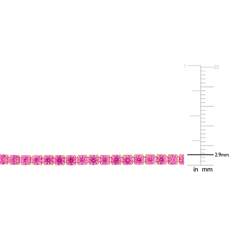 Created Pink Sapphire Tennis Bracelet in Rose Plated image number null