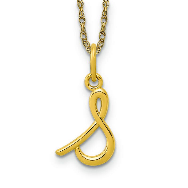 Script S Initial Necklace in 14k Yellow Gold image number null