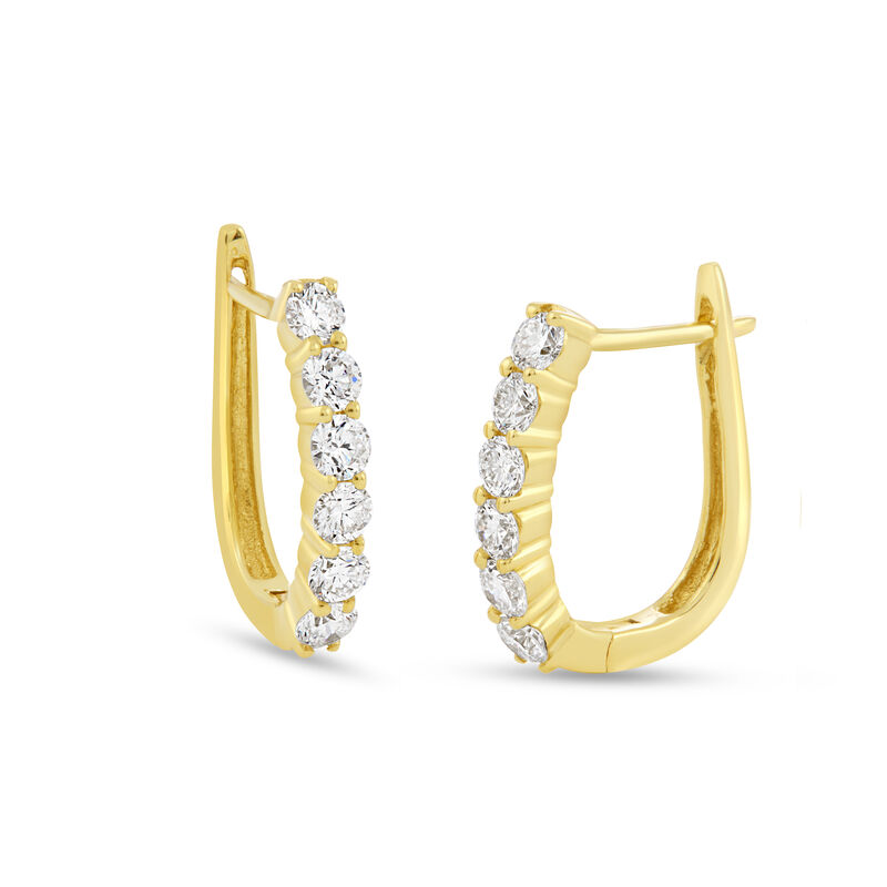 Lab Grown Diamond 1ctw. Hoop Earrings in 10k Yellow Gold image number null