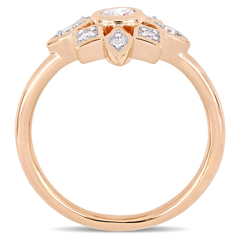 Everly Floral-Inspired 1/3ctw. Diamond Fashion Ring in 10k Rose Gold image number null