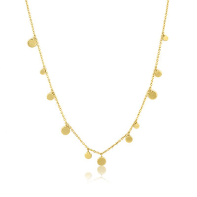 Geometry Mixed Discs Necklace in Sterling Silver/Gold Plated
