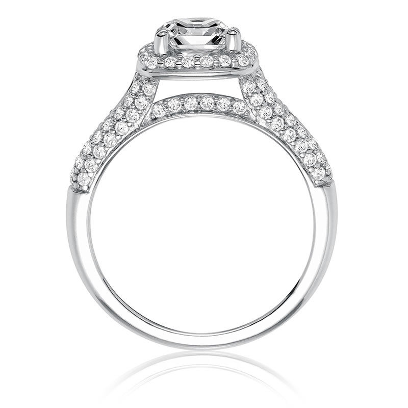 Ariel. ArtCarved Diamond Engagement Ring Setting in 14k White Gold image number null