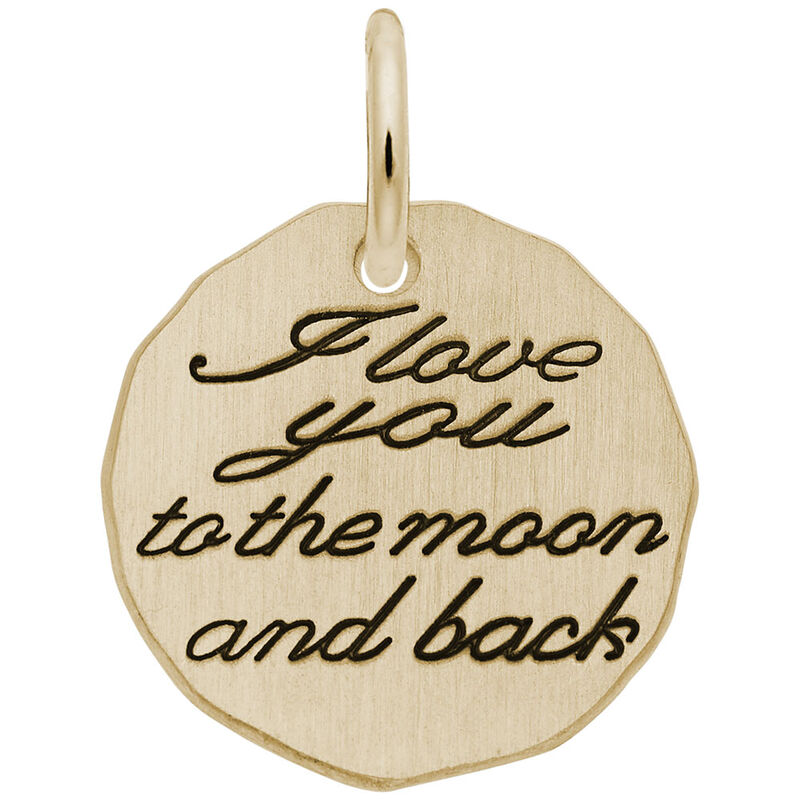 I Love You, Moon & Back Charm in 14K Yellow Gold image number null