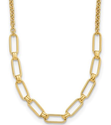 Half Paperclip Chain in 14k Yellow Gold