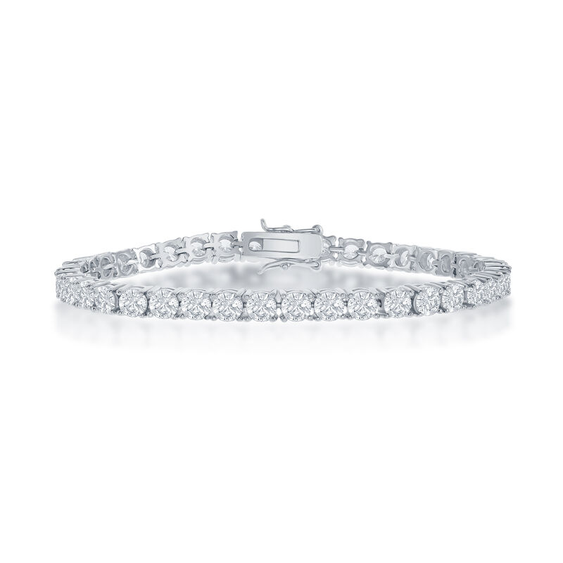 Round 4mm CZ Tennis Bracelet in Sterling Silver image number null