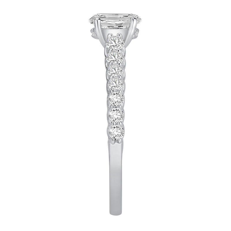 Oval Lab Grown Diamond 1ctw. Classic Engagement Ring in 14k White Gold image number null