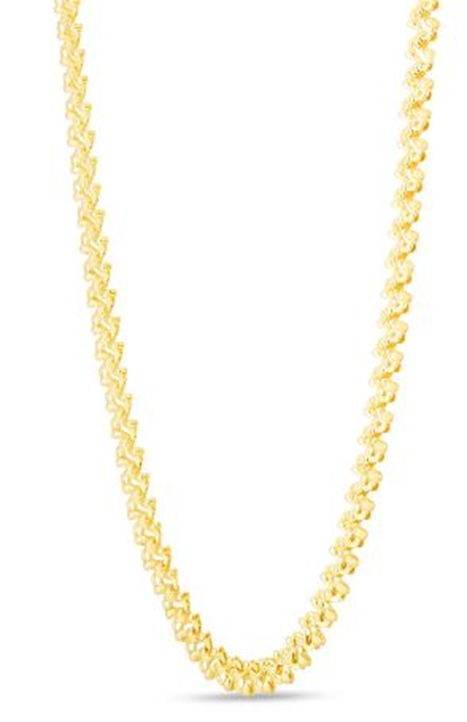 Textured 4mm Fancy Link 17" Chain in 14k Yellow Gold image number null