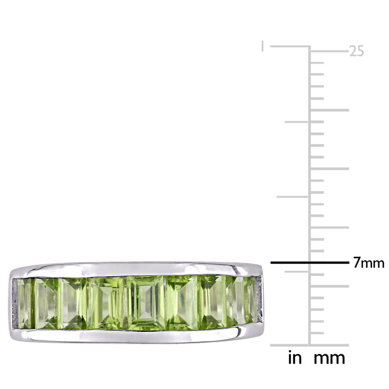 Peridot Semi-Eternity Anniversary Band in Sterling Silver image number null