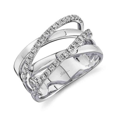 Shy Creation Diamond Bridge Ring in 14k White Gold