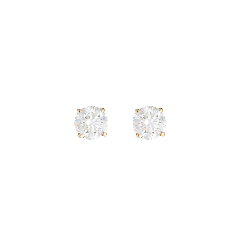Brilliant-Cut Lab Grown 3ctw. GH VS SI Diamond Stud Earrings in 14k Yellow Gold image number null