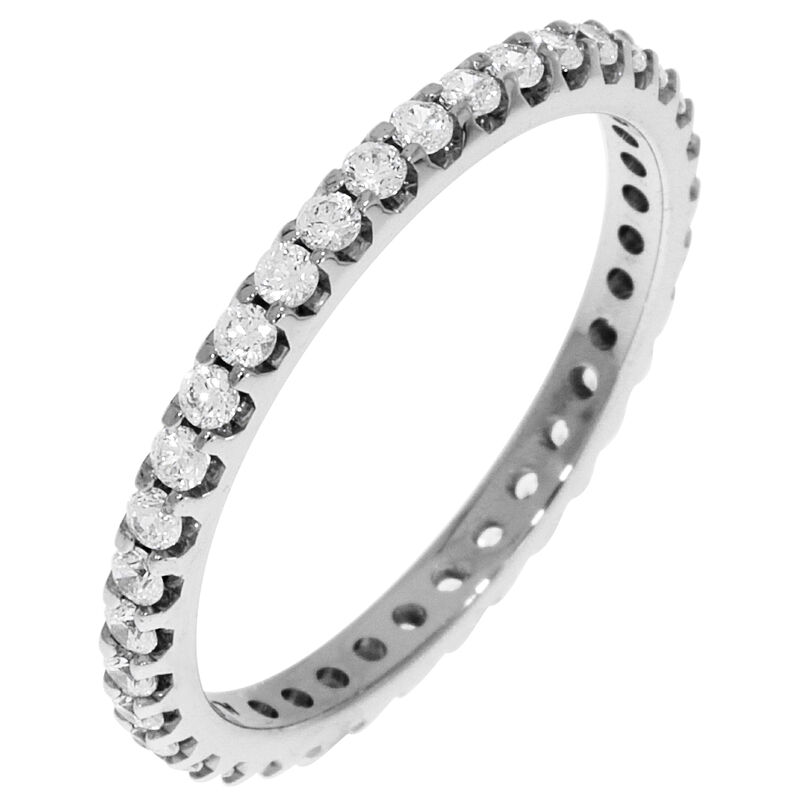 Round Prong Set 1/2ctw. Eternity Band in 18K White Gold (FG, VS1-VS2) image number null