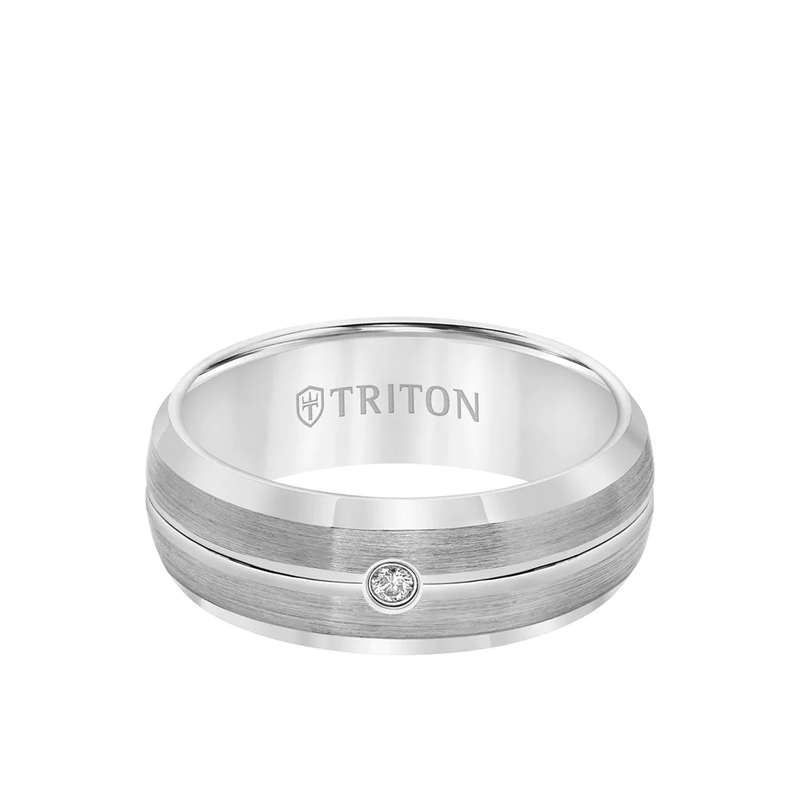 Triton Men&#39;s Tungsten Diamond Solitaire image number null