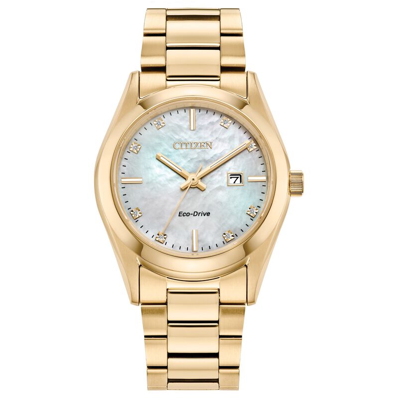 Citizen Ladies' Gold Tone Stainless Steel Sport Luxury Diamond Watch EW2702-59D image number null