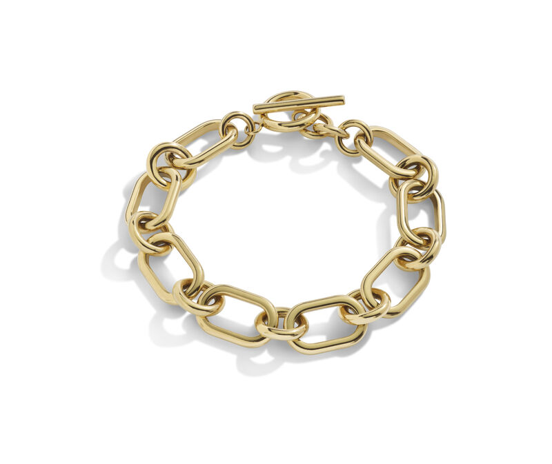 Chunky Oval Link Bracelet in Yellow Gold Plated Stainless Steel image number null