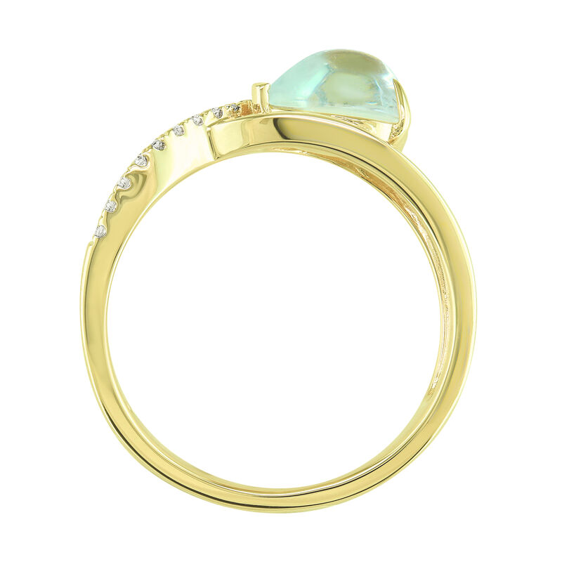 Pear-Shaped Moonstone & Diamond Ring in 10k Yellow Gold image number null