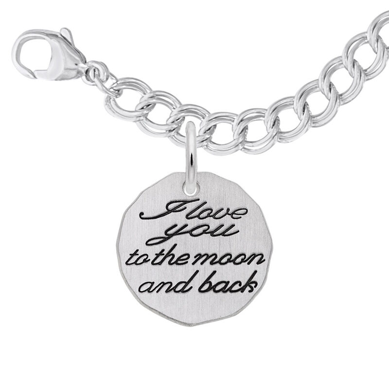 I Love You To The Moon & Back Charm Bracelet Set in Sterling Silver image number null