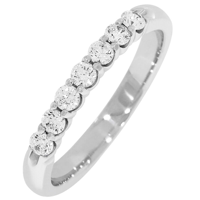 Ladies' 7-Stone 1/3ctw. Diamond Wedding Band in 14K White Gold (HI, I1-I2) image number null