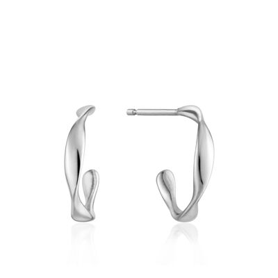 Twist Mini Hoop Earrings in Sterling Silver