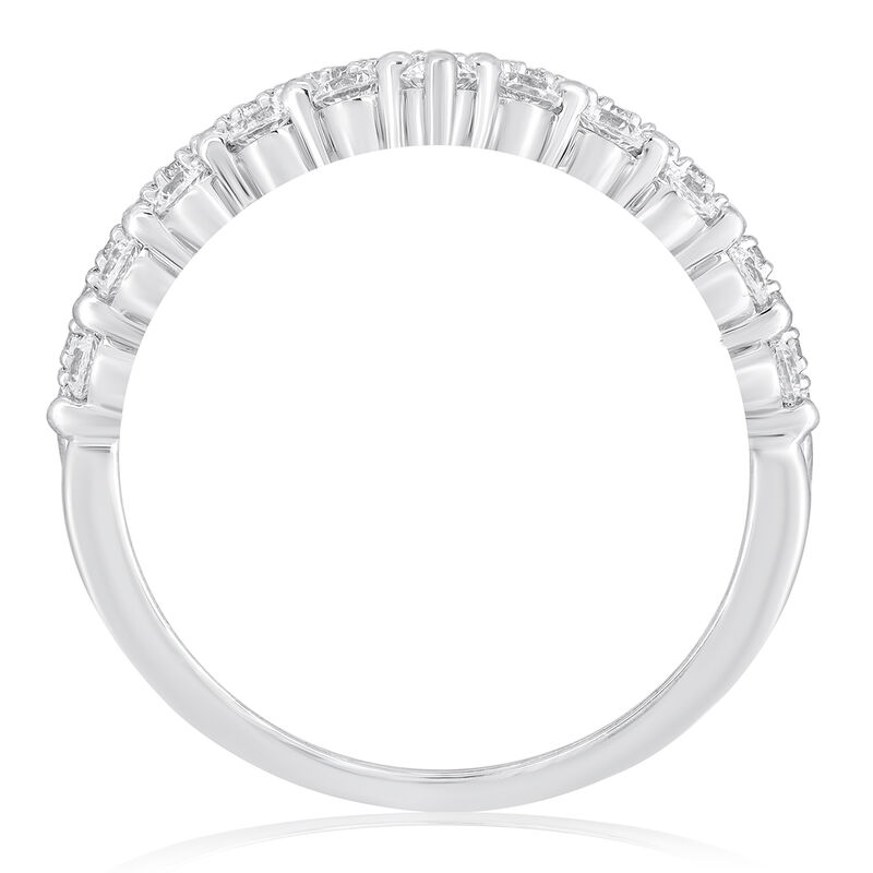 Diamond 1/2ctw. Contour & 10k White Gold Anniversary Ring image number null