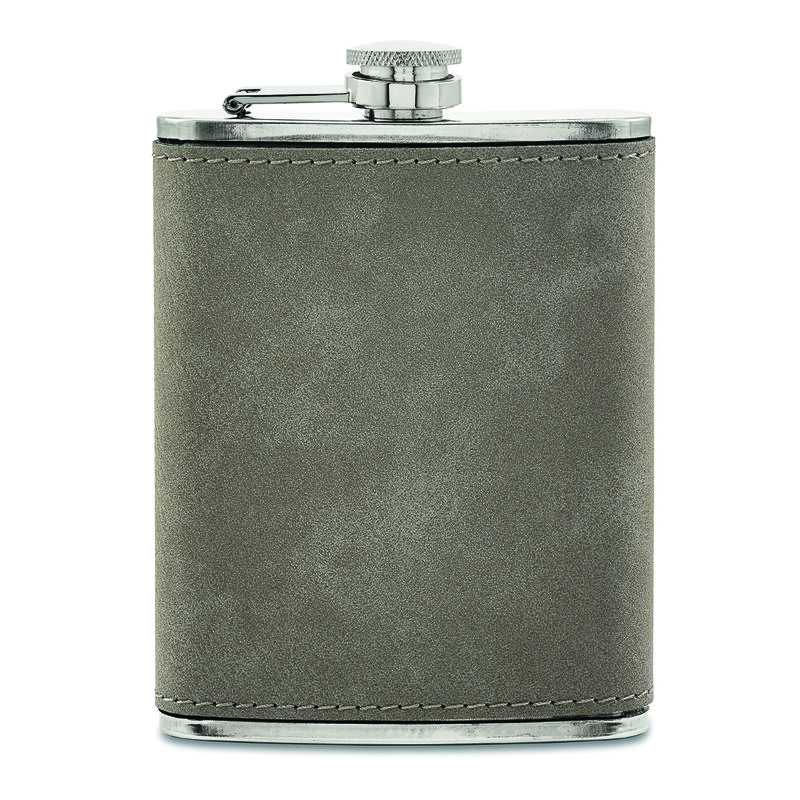 Grey Leatherette Box, Flask & 2 Cups Gift Set image number null