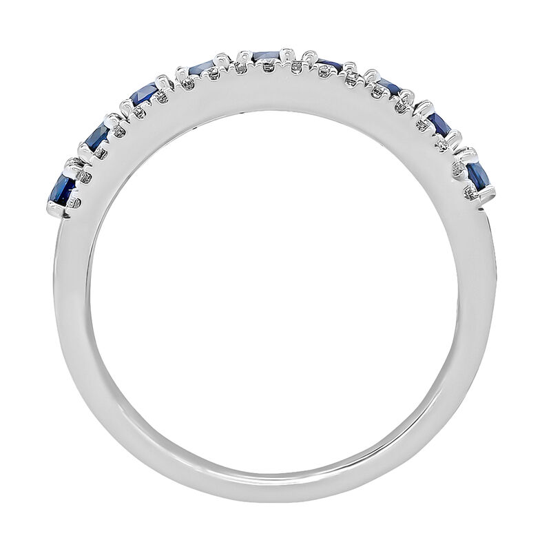 Brilliant-Cut Sapphire & Diamond Ring in 10k White Gold image number null