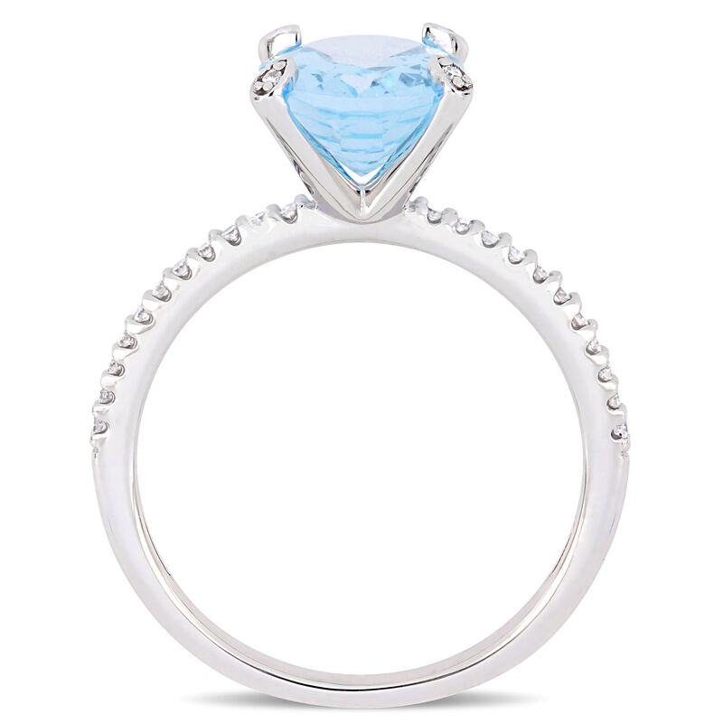 Oval Sky Blue Topaz & Diamond Engagement Ring in 10k White Gold image number null