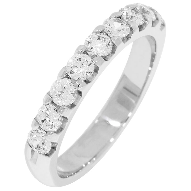 Ladies' 9-Stone 3/4ctw. Prong-Set Diamond Wedding Band in 14K White Gold (HI, I1-I2) image number null