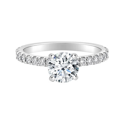Brilliant-Cut Lab Grown 1 1/2ctw. Diamond Classic Shank Engagement Ring in 14k White Gold